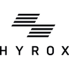 HYROX logo with black stylized slashes above the word HYROX on a white background