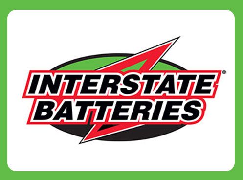Interstate Batteries logo: Red star over the text
