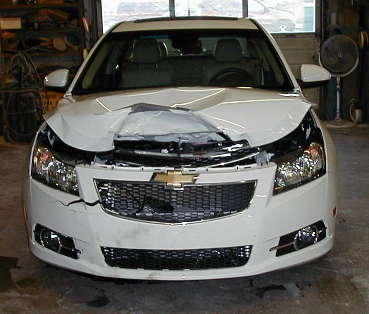 Damaged 2012 Chevy Cruze — Marshville, NC — All Precision Collision Repair