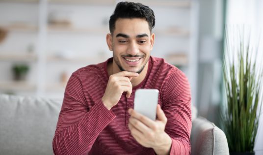 Man looking at phone