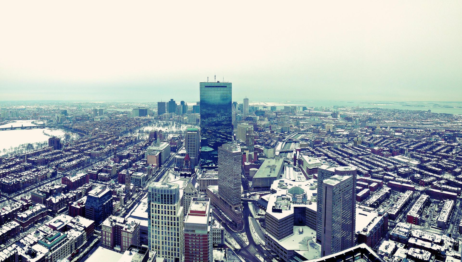 Snowy Boston Skyline