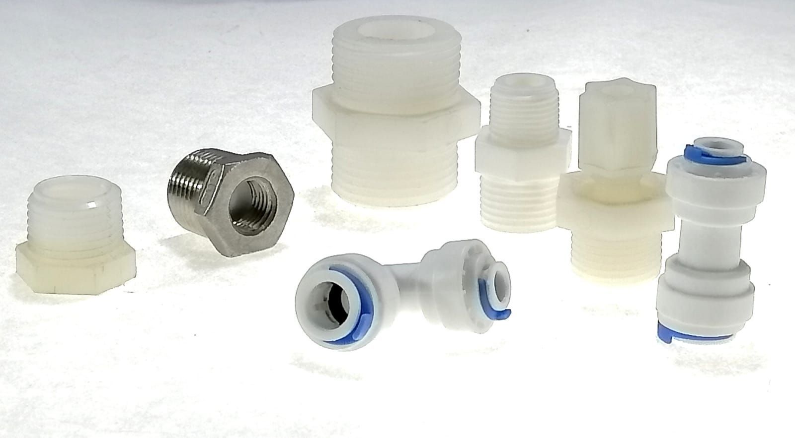Accesorios , en polipropileno y acero inoxidable