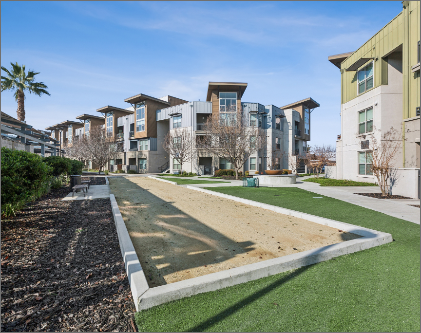 Outdoor area at the Aspire Apartments.