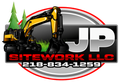 Logo for JP Sitework LLC featuring an excavator, trees, the initials "JP", and a phone number.