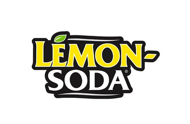 Logo della Lemon Soda in giallo e nero con l'icona di un limone e una foglia.