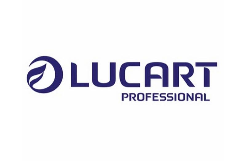 Logo per Lucart Professional: stemma blu con fiamma, seguito da