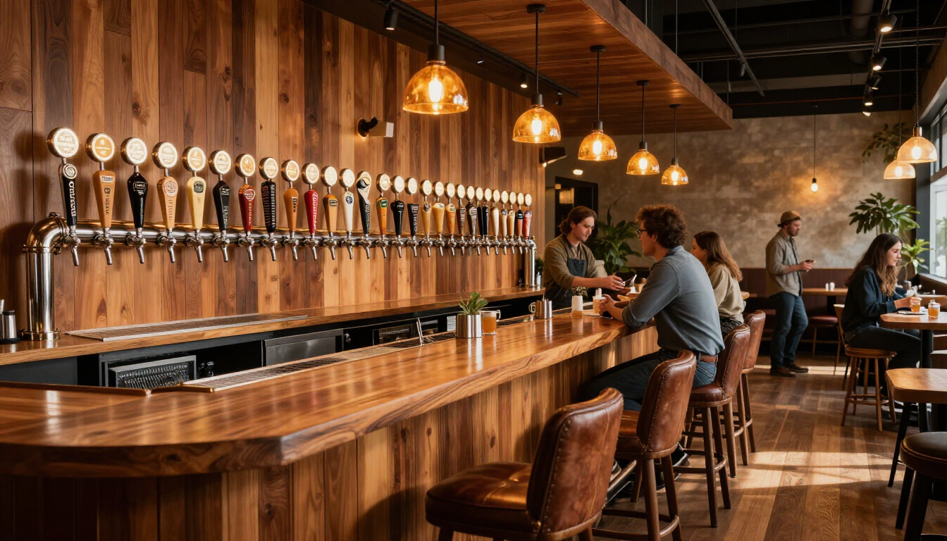 Świeże piwo rzemieślnicze nalewane do butelki na wynos w Warszawie.