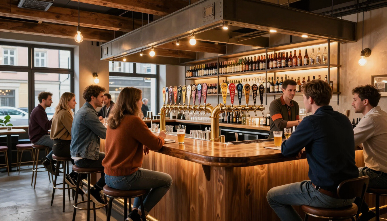 Wnętrze taproomu w Wilanowie