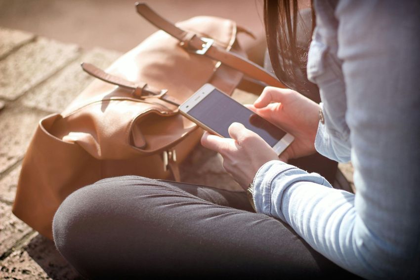 person texting