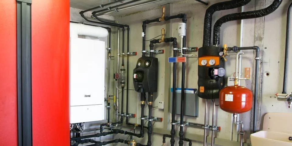 Condensing Boiler Gas in Boiler Room — Vashon, WA — Vashon Heating & Cooling