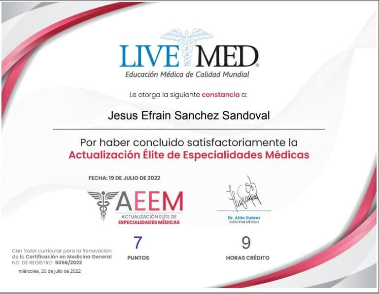 PEDIATRA JESÚS EFRAÍN SÁNCHEZ SANDOVAL