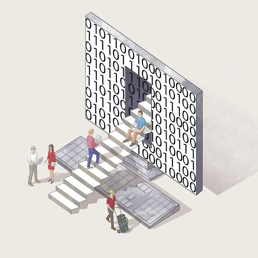 IT-Spezialisten, Feder und Tusche