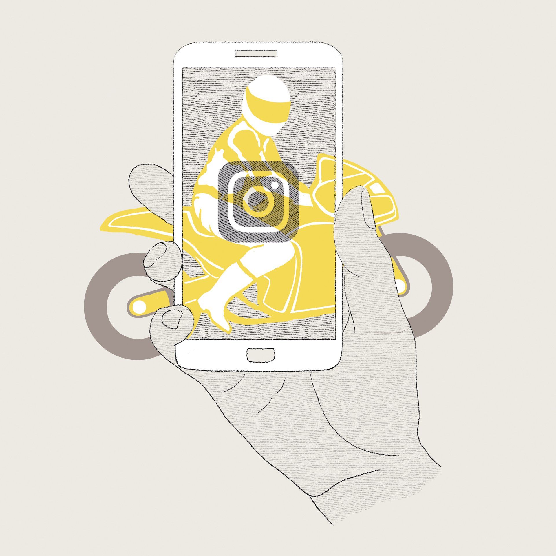 App for motorcyclists, motorfahrer, hand, mobile telefon, hady