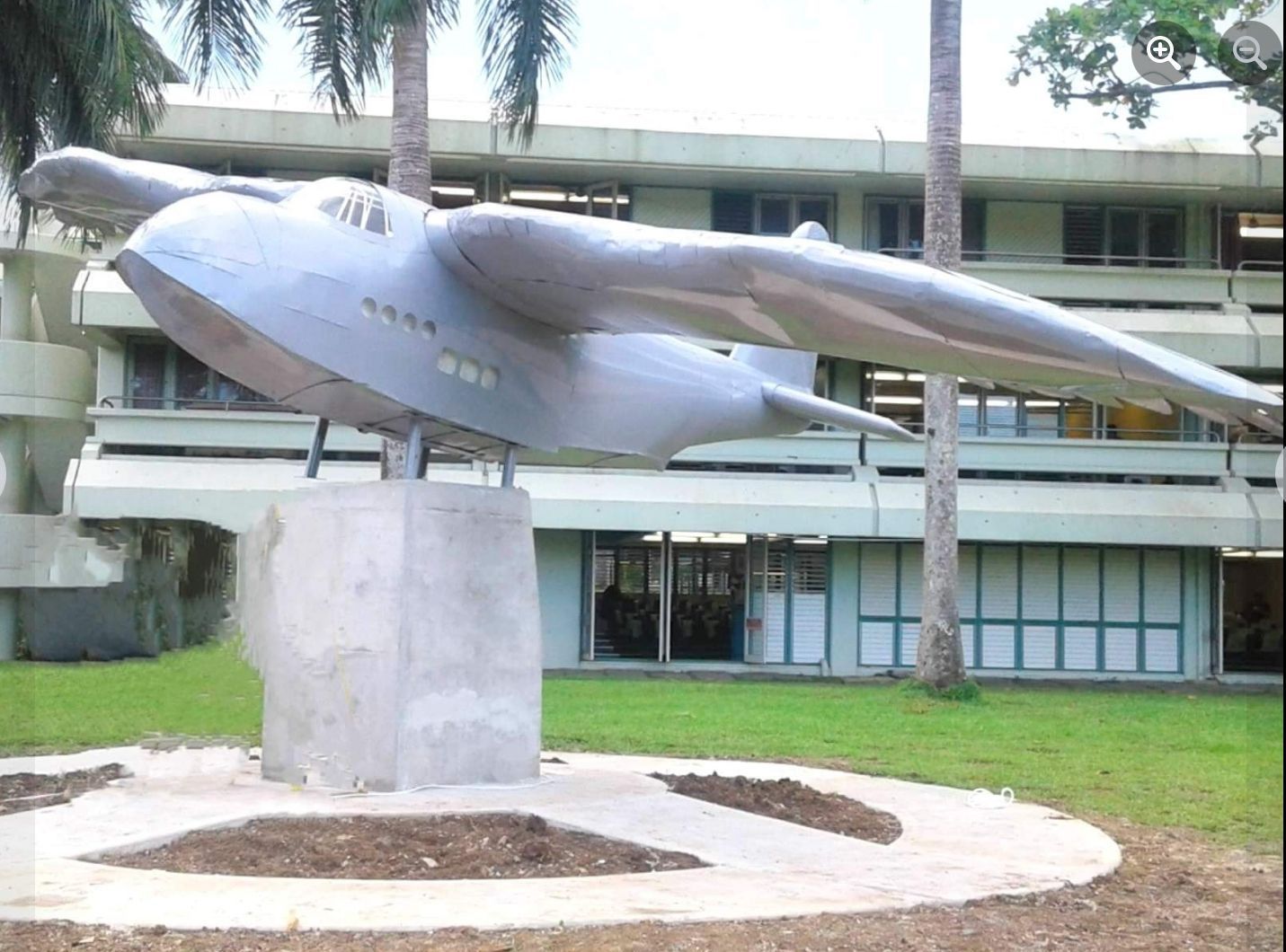 Sunderland flying plane with wings of a sea bird at University of the South Pacific, Suva by Shane Bower , Fiji 
