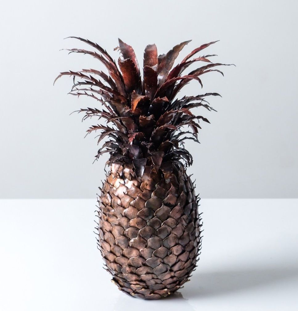 Pineapple handcrafted in copper