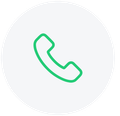 Green telephone handset icon within a light gray circle.