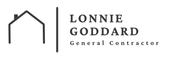 Logo for Lonnie Goddard, General Contractor, featuring a house outline next to a vertical line, and the company name.
