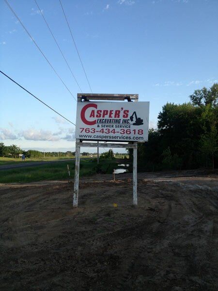 Casper's sign — Cedar, MN — Casper's Excavating