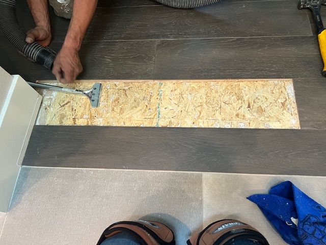 during floor repair
