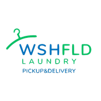 Wshfld Laundry logo featuring a hanger & the text 