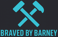 Two blue crossed hammers, with