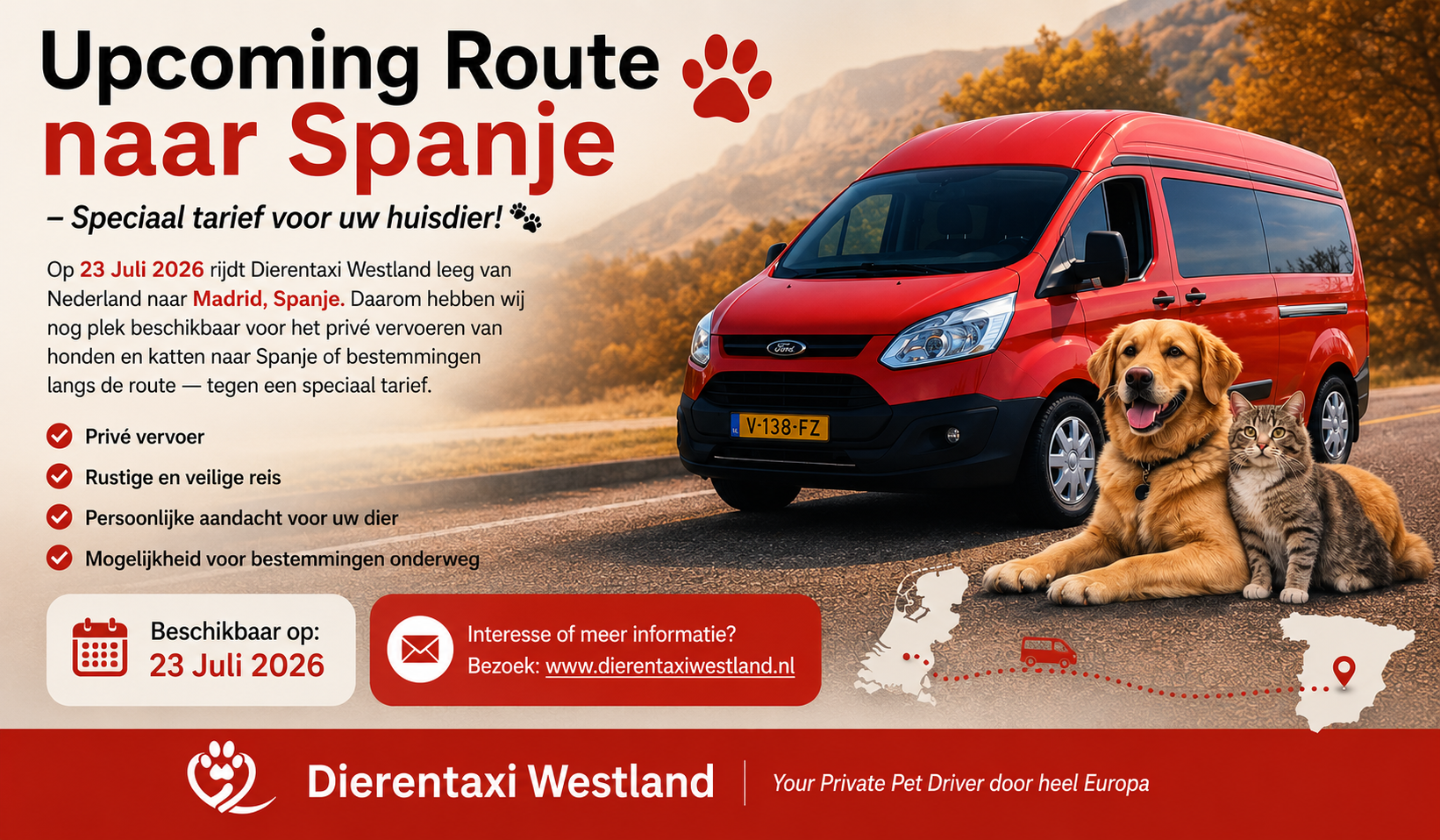 Upcoming Route naar Berlijn – Speciaal tarief voor uw huisdier!