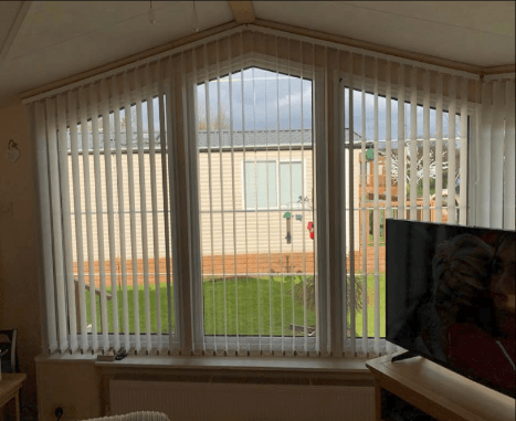 stylish blinds and sofa
