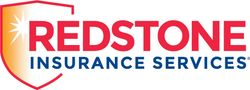 The redstone insurance services logo has a shield on it.