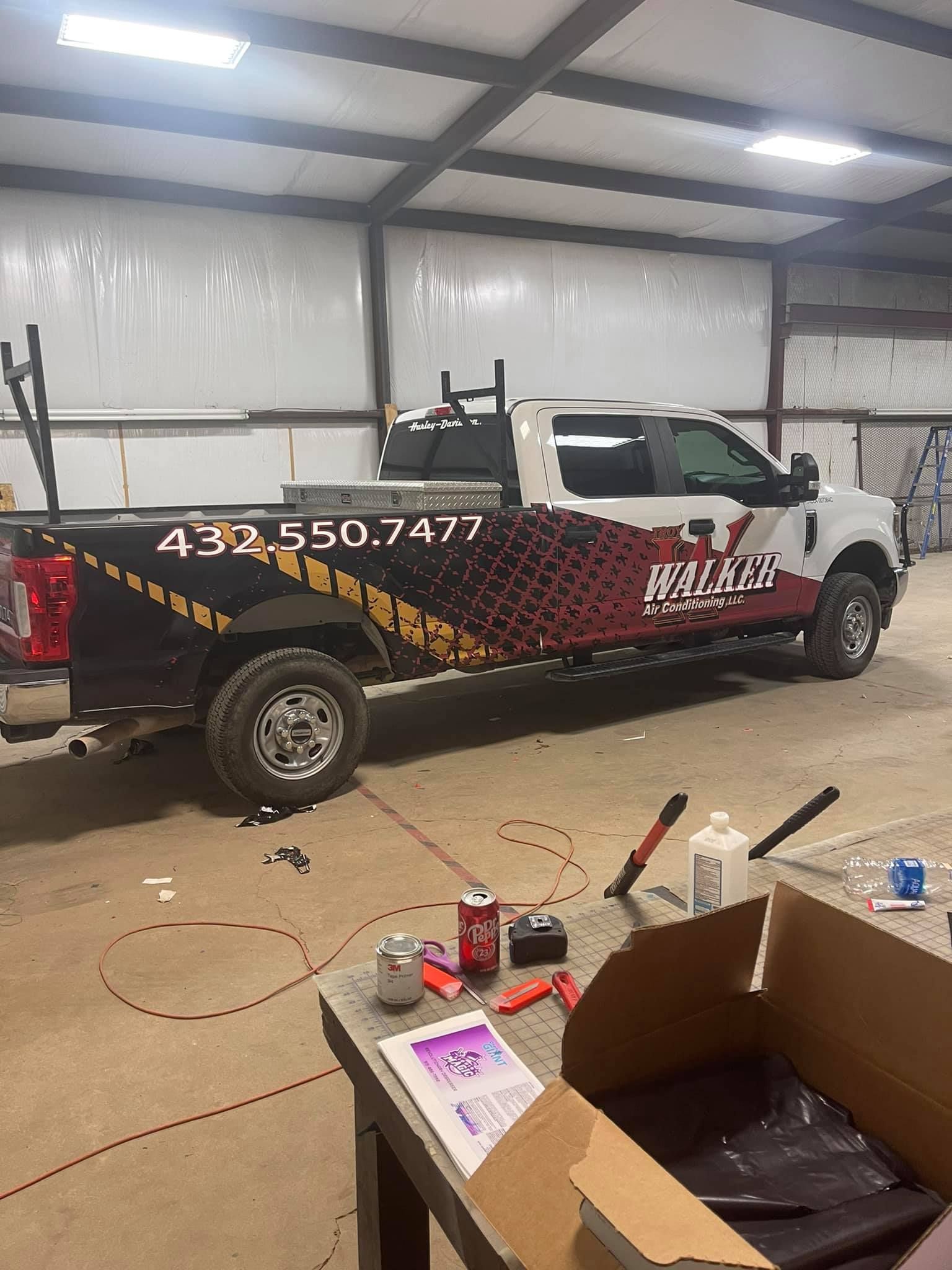 White Truck Side View | Odessa, TX | Walker Air Conditioning