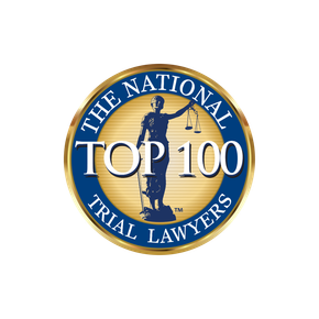 A logo for the national top 100 trial lawyers