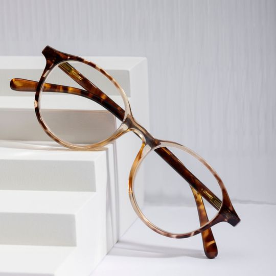 glasses with slightly rounded frame