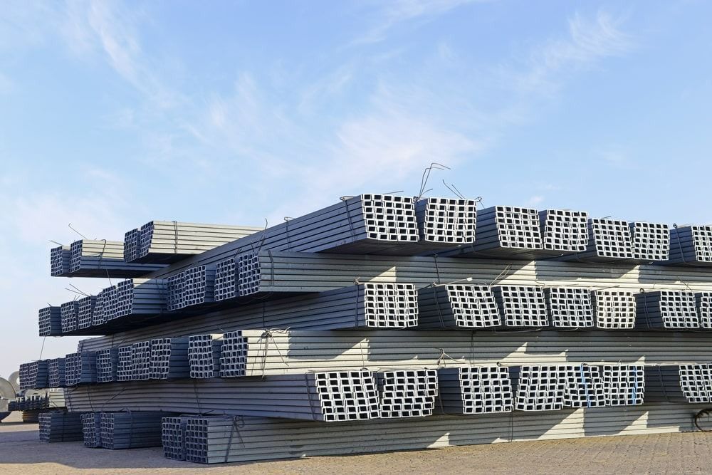 A Large Pile of Metal Scaffolding — Top End Steel Supplies Darwin In Pinelands, NT