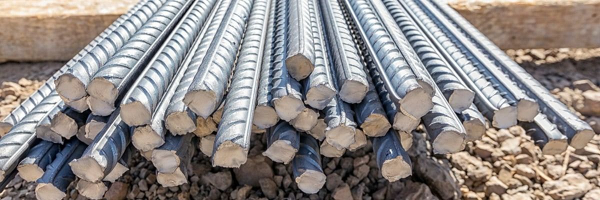 A Pile of Steel Bars Sitting on Top of a Pile of Rock — Top End Steel Supplies Darwin In Pinelands, NT