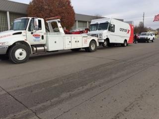 Towed White Van — Auburn Hills, MI — General Towing Auburn Hills
