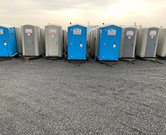 New Blue and Gray Portable Toilet Ready to Use — Utamilla, OR — Jimmy's Johns Portable Toilets LLC