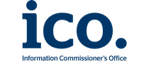 ICO logo in blue with the text 