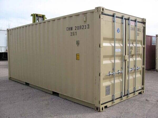 Cream Colored Storage Container - Storage Unit Homes in Albuquerque, NM