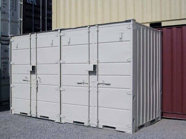 Dual Door White Storage Container - Storage Unit Homes in Albuquerque, NM