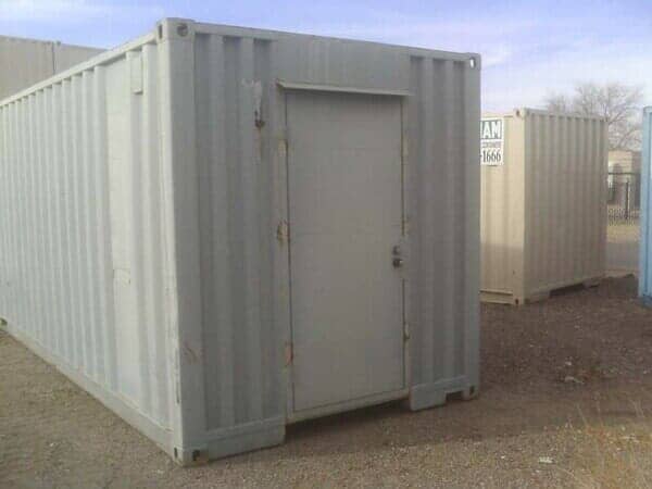 White Mobile Office with Single Door - Storage Unit Homes in Albuquerque, NM