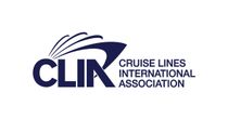 The cruise lines international association logo is blue and white.