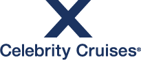 The logo for celebrity cruises is a blue x with the words `` celebrity cruises '' below it.
