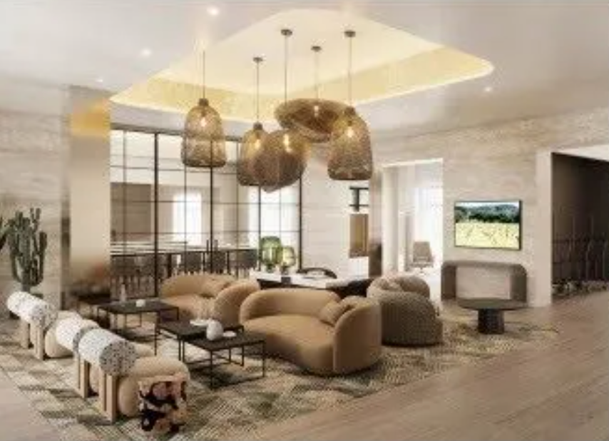 Rendering of the Lobby Lounge Pre-function area.