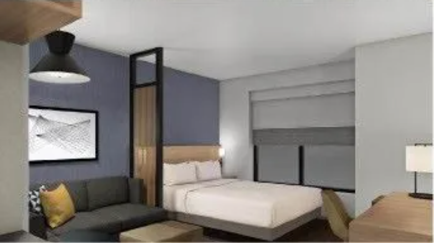 A Hyatt Place standard King Bedroom with sofa sleeper.