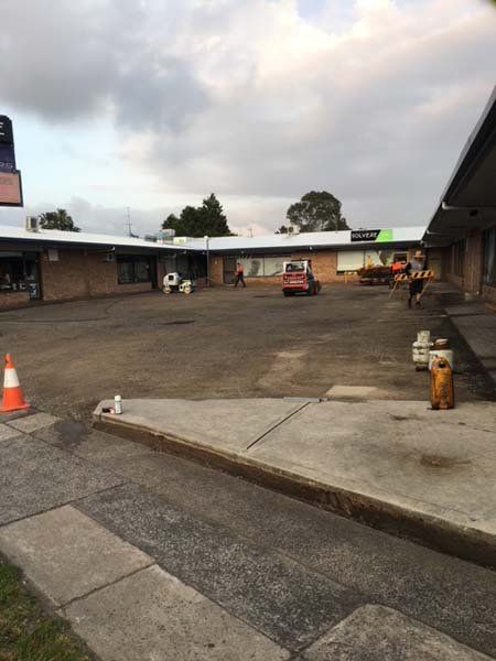 preparing motel parking lot