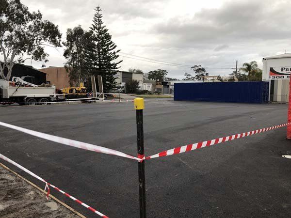 black asphalt parkinglot