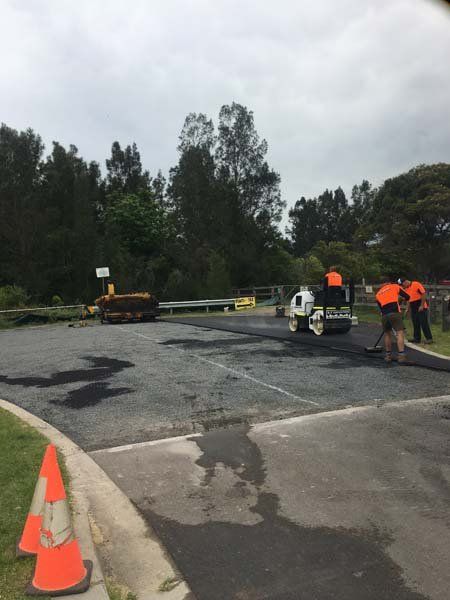 laying asphalt