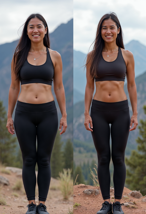 Native American Woman weight loss before and after