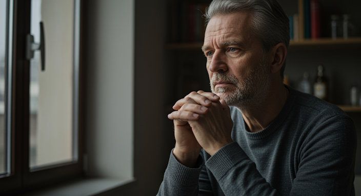 OKC man reflecting quietly after a breakthrough moment