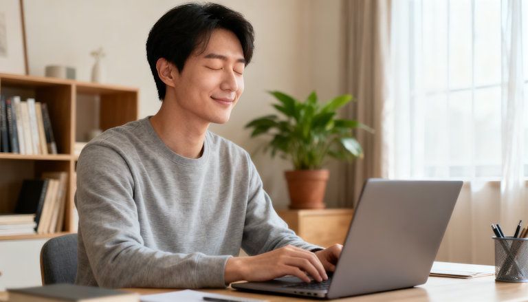 OKC man moving from researching online hypnosis to feeling calm and ready to reach out from home