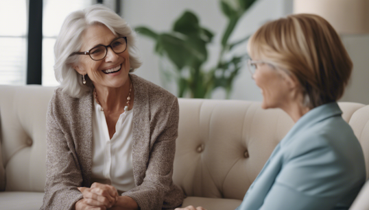 Therapist helping client in a session